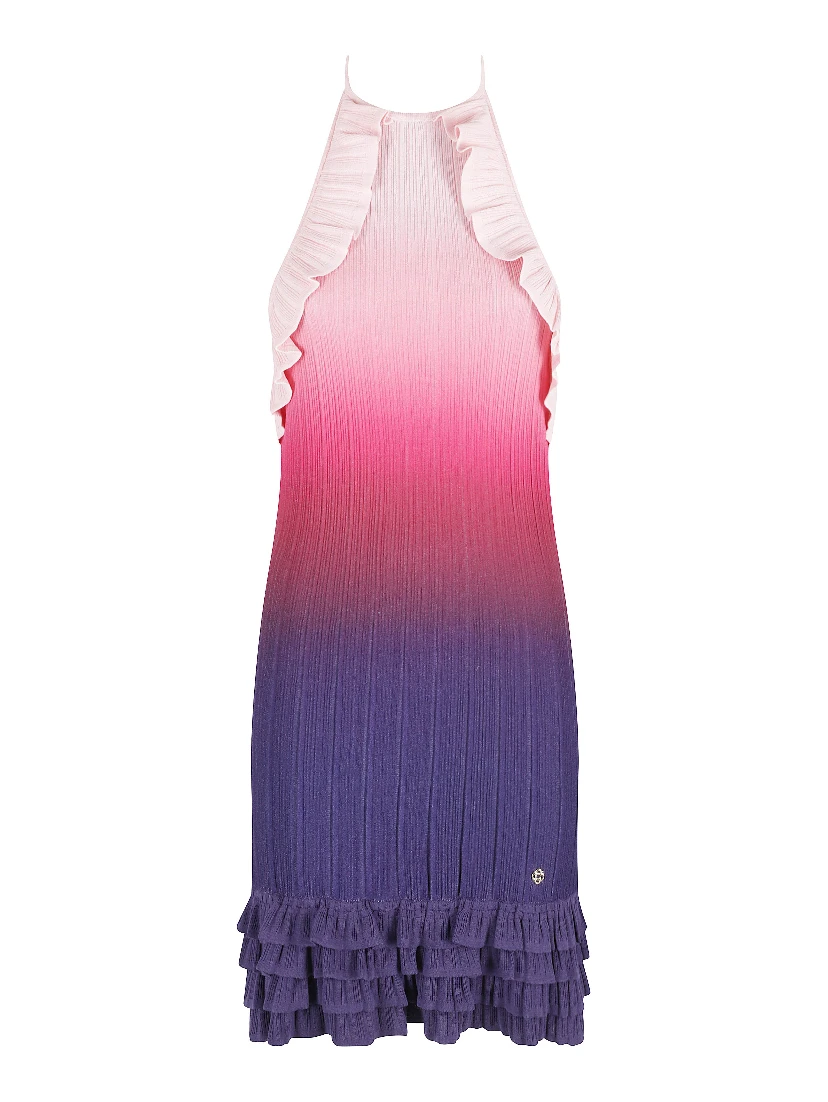 GRADIENT RUFFLE DRESS