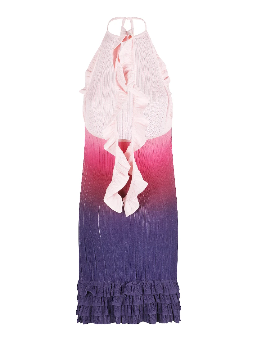 GRADIENT RUFFLE DRESS