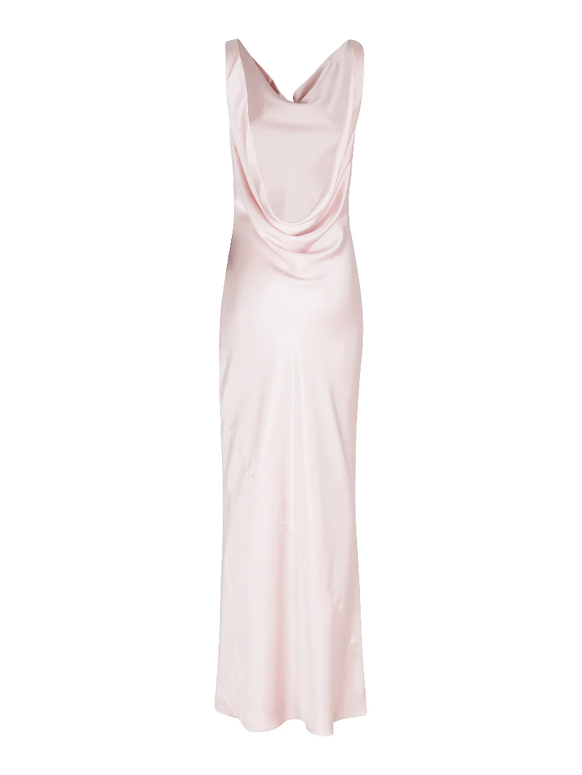 SLEEVELESS LOW BACK DRAPE GOWN