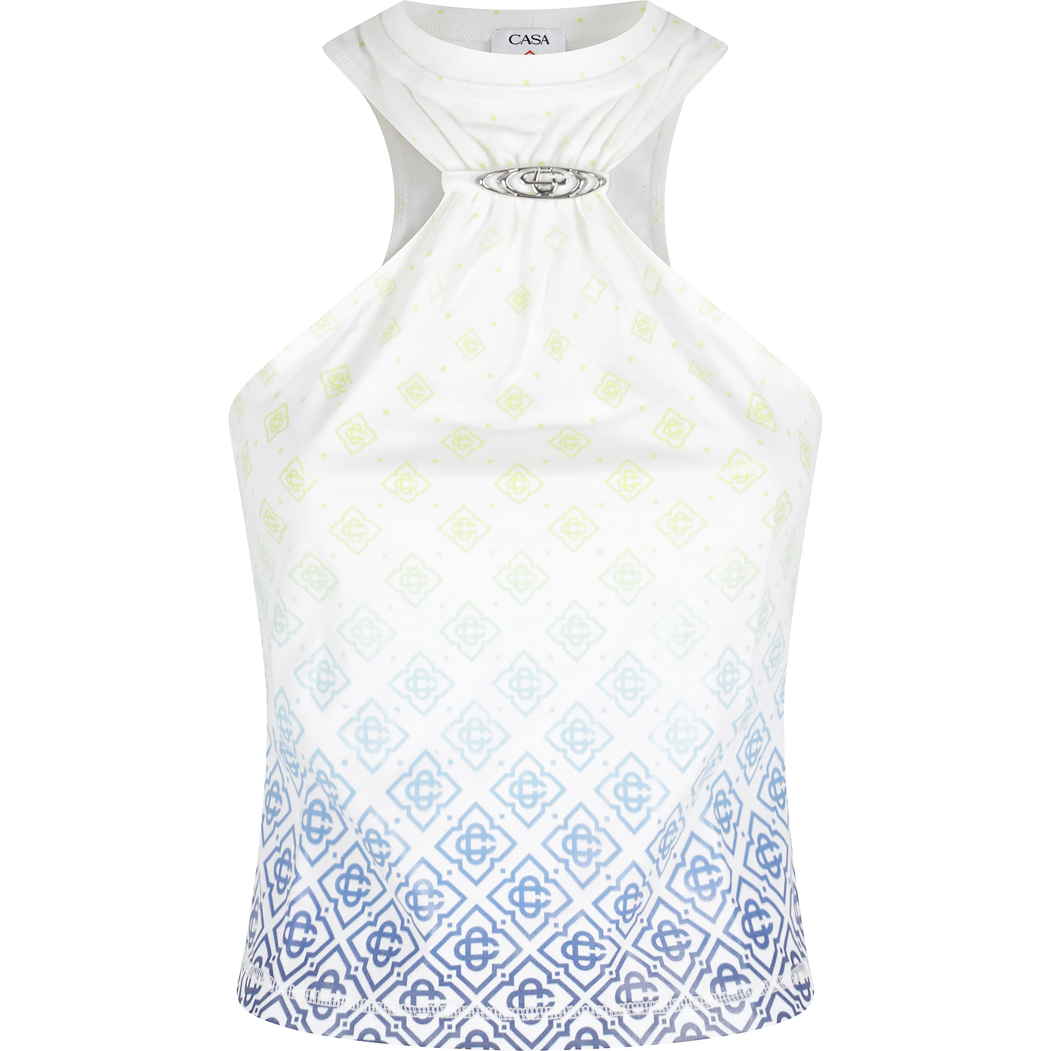 PRINTED DRAPED TANK TOP