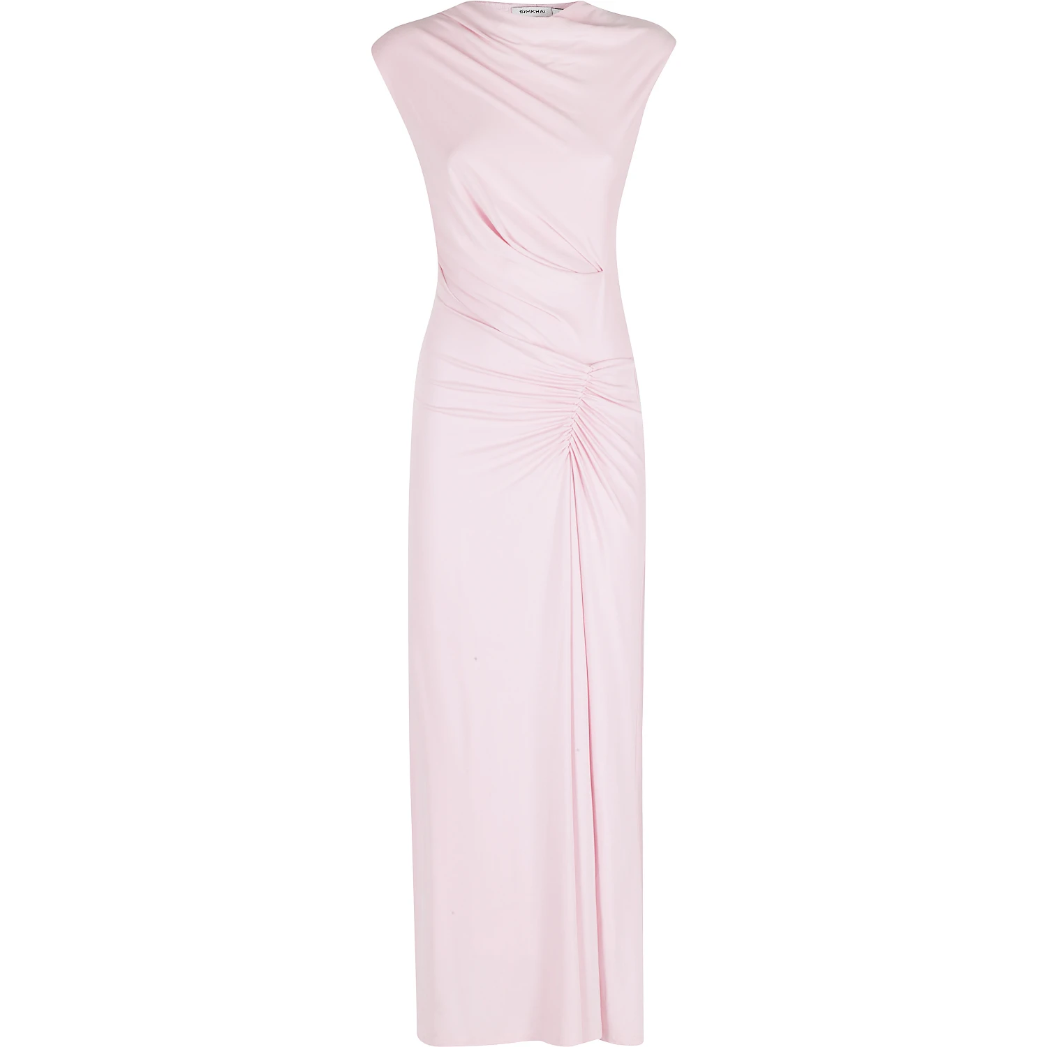 ACACIA DRAPED JERSEY MIDI DRESS