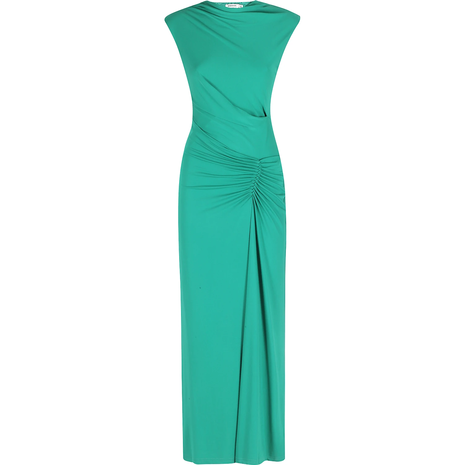 ACACIA DRAPED JERSEY MIDI DRESS