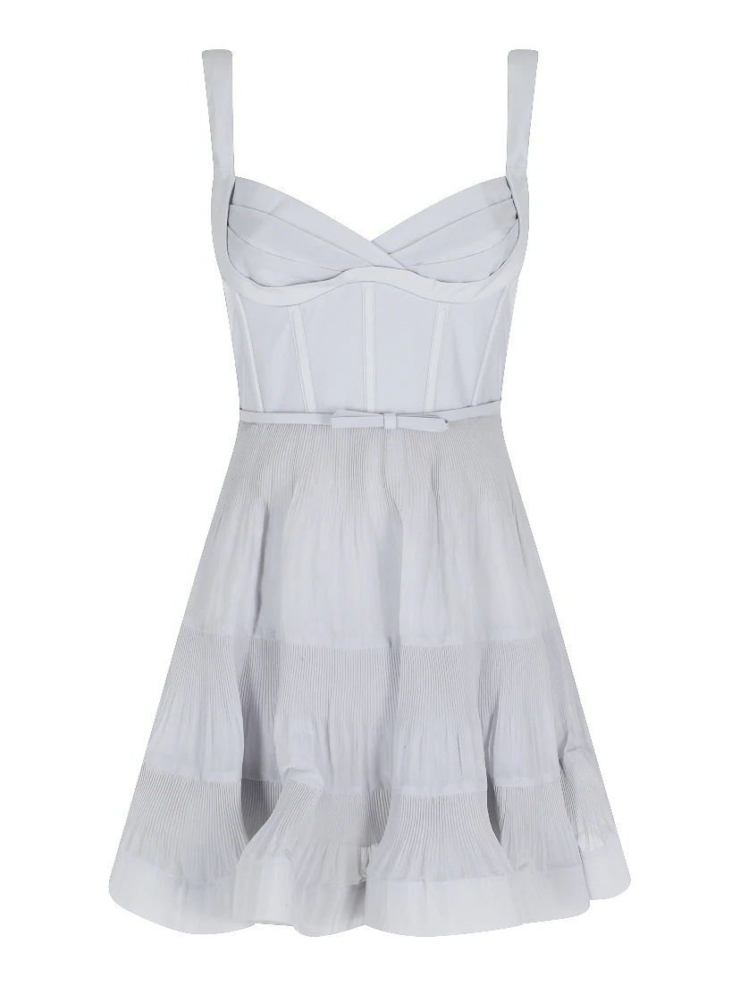 PLEATED DRAPED MINI DRESS