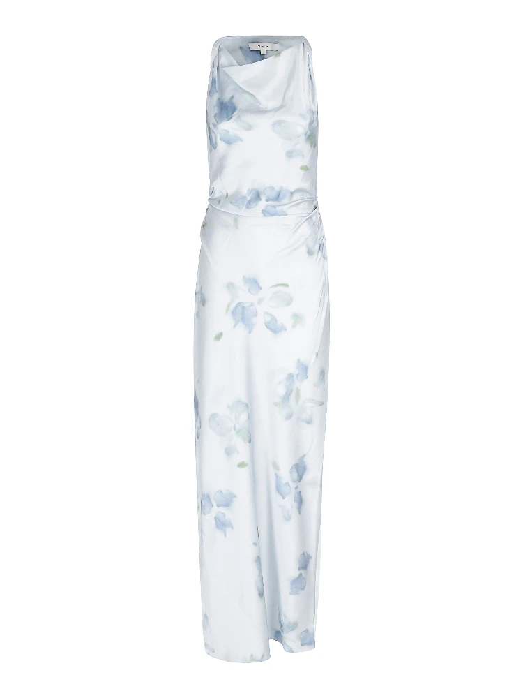 PETAL BLUR TWIST SHOULDER COWL NK DRESS