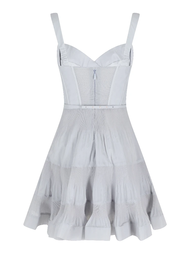 PLEATED DRAPED MINI DRESS alternative