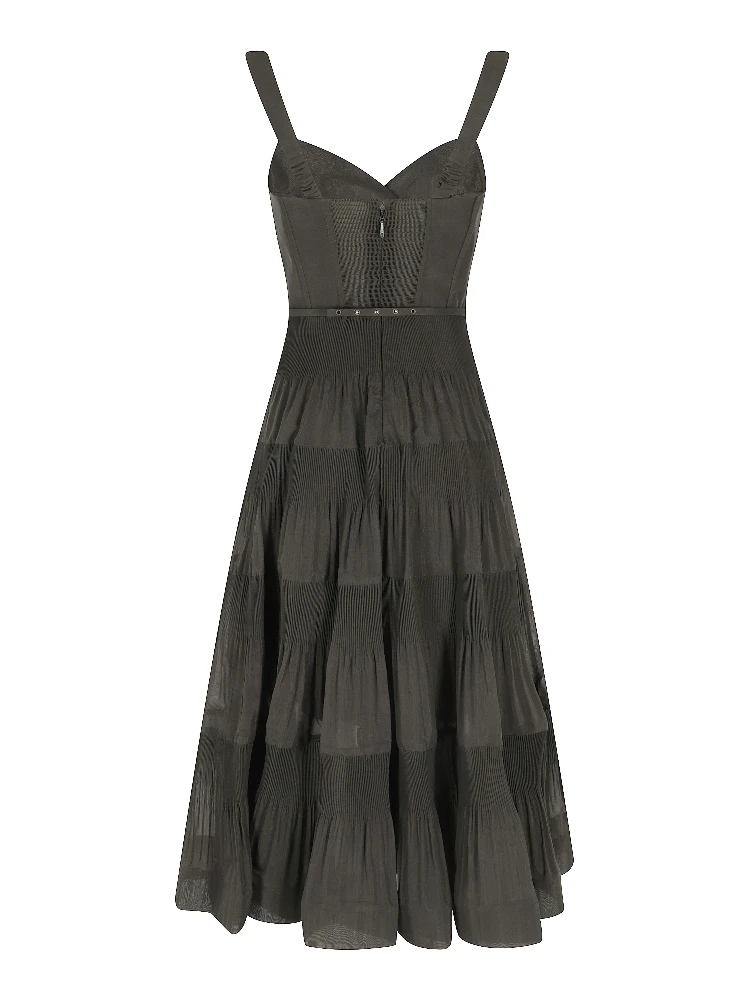 PLEATED DRAPED MIDI DRESS alternative