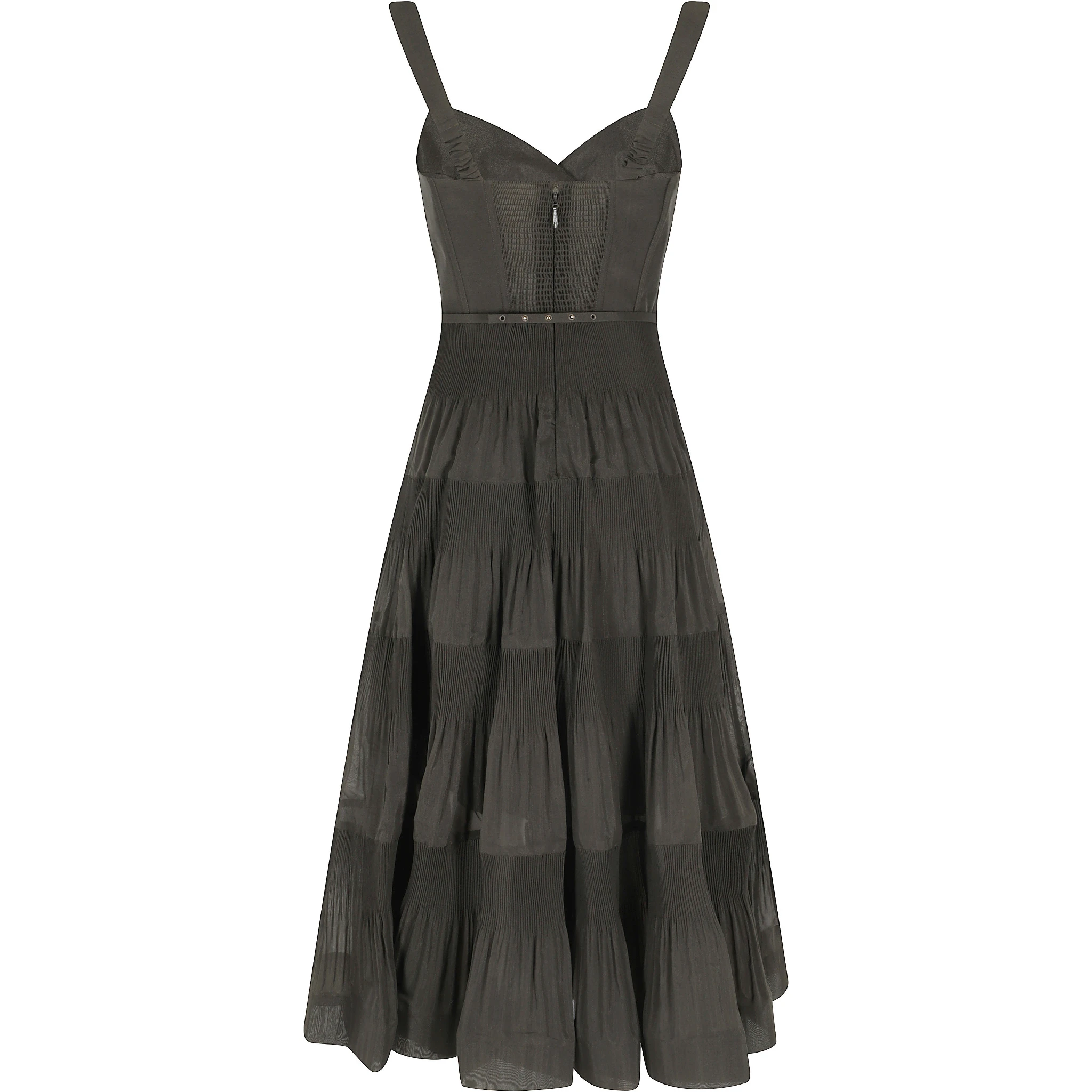 PLEATED DRAPED MIDI DRESS