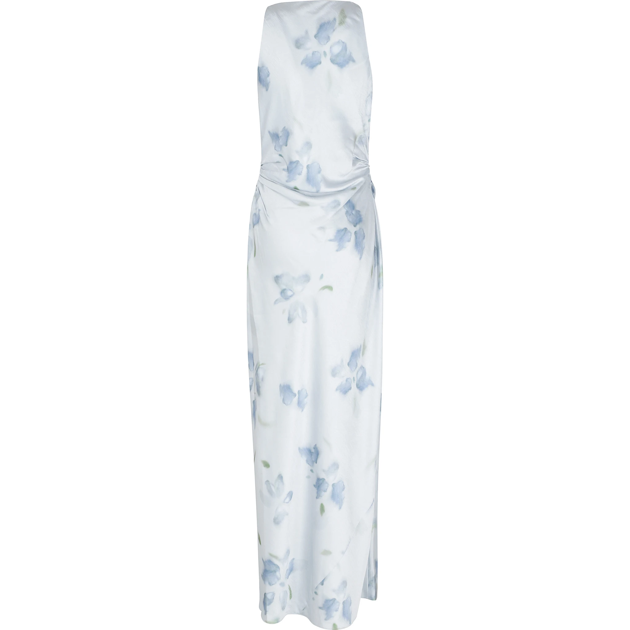 PETAL BLUR TWIST SHOULDER COWL NK DRESS