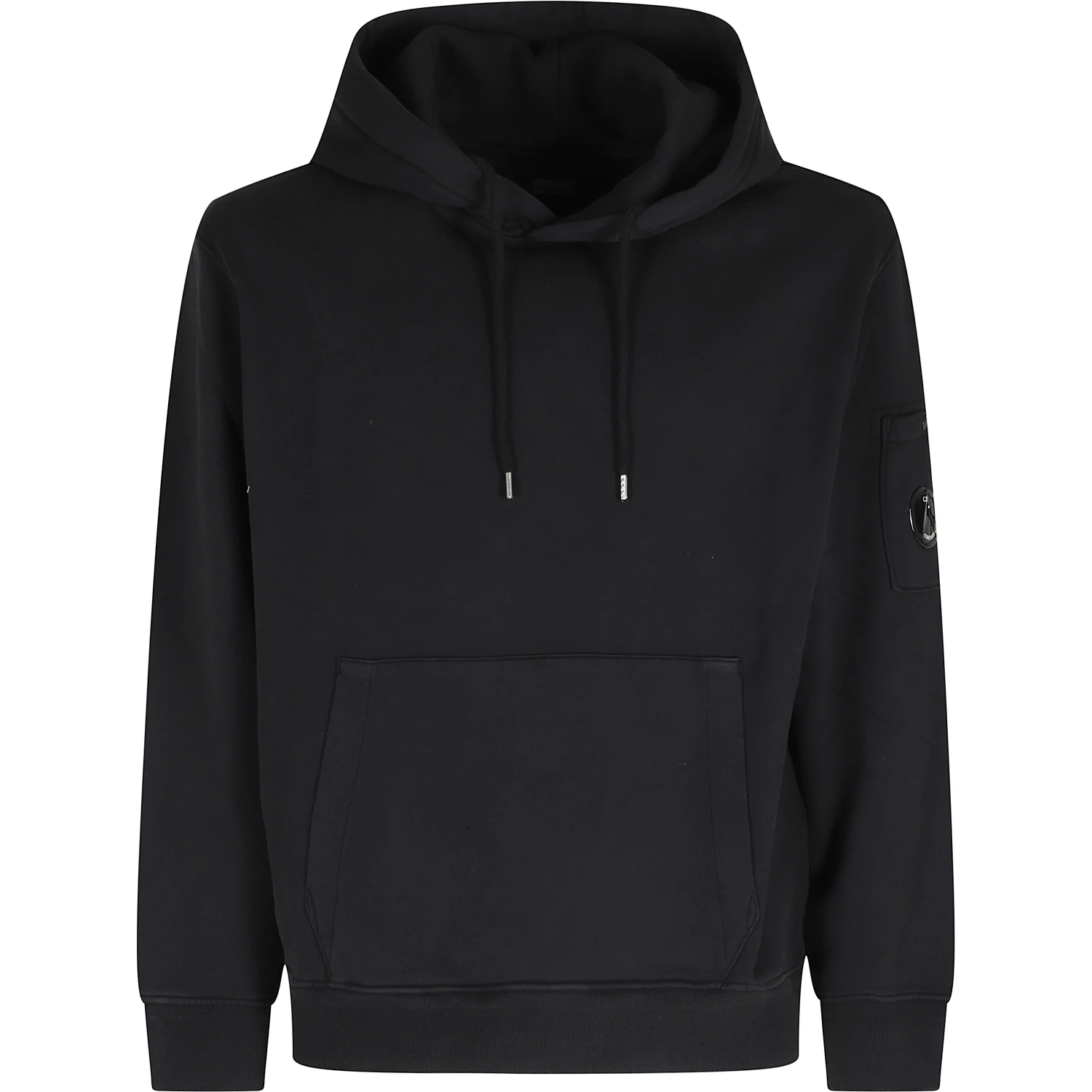COTTON DIAGONAL FLEECE HOODED LENS SWEATSHIRT