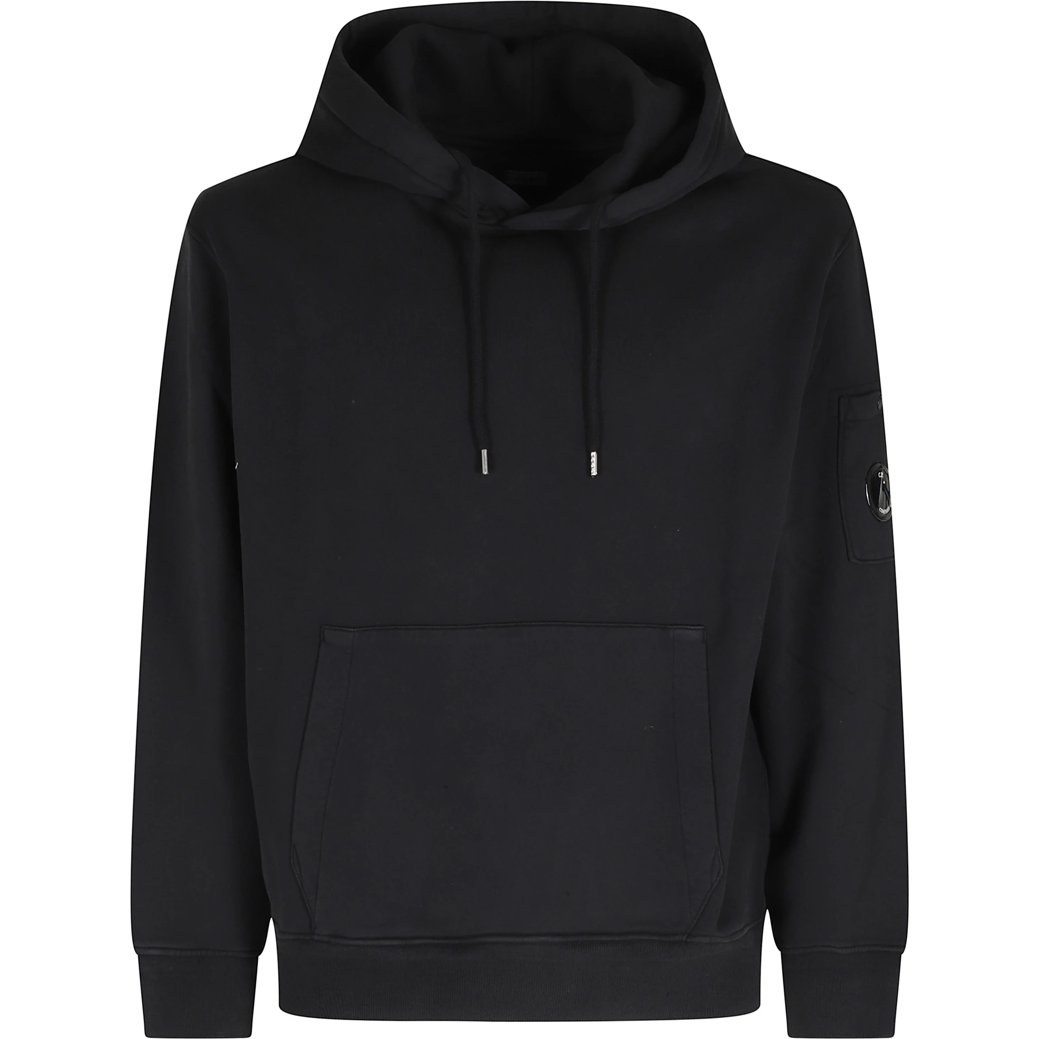 COTTON DIAGONAL FLEECE HOODED LENS SWEATSHIRT