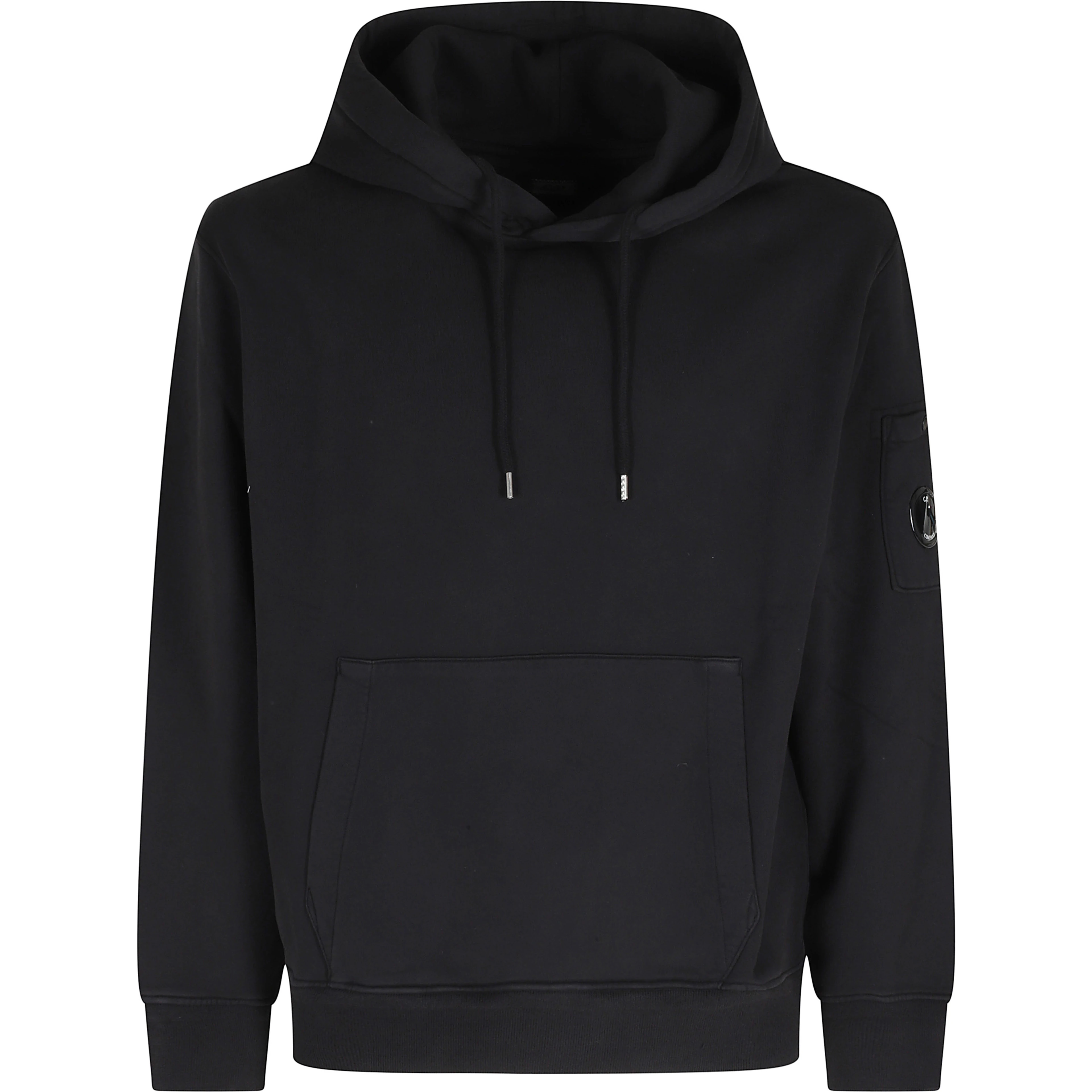 COTTON DIAGONAL FLEECE HOODED LENS SWEATSHIRT