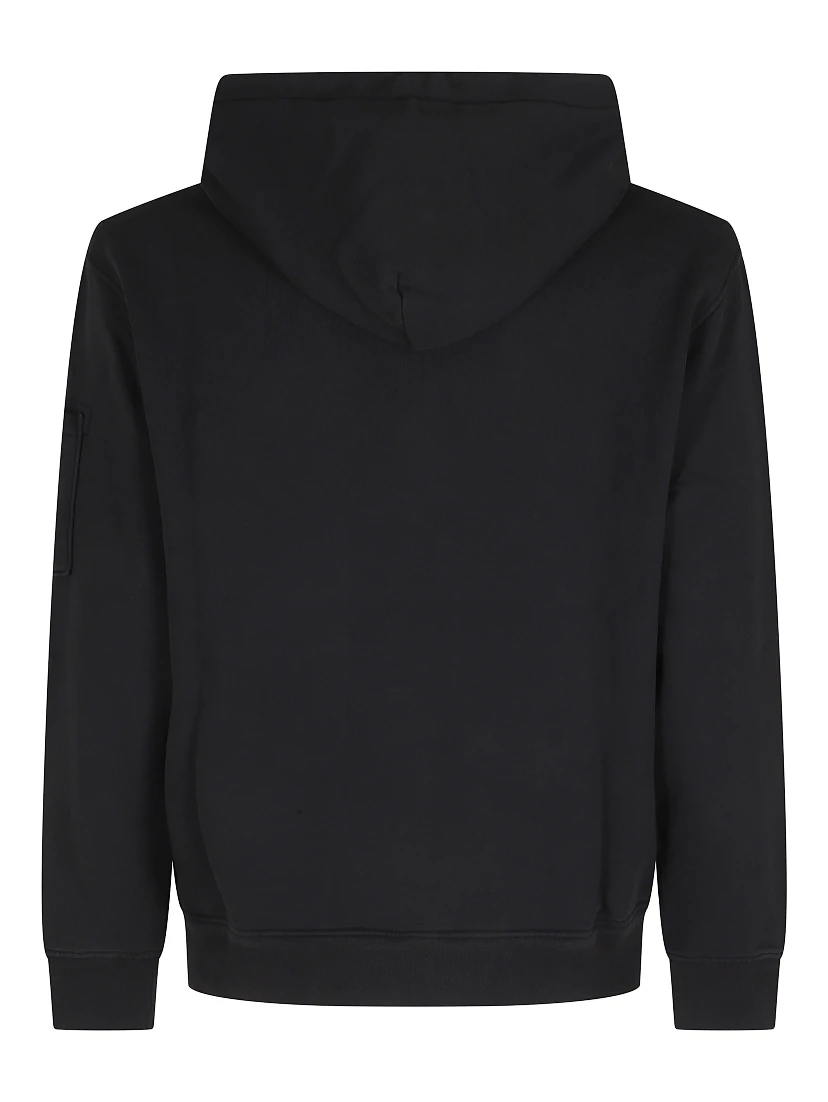 COTTON DIAGONAL FLEECE HOODED LENS SWEATSHIRT