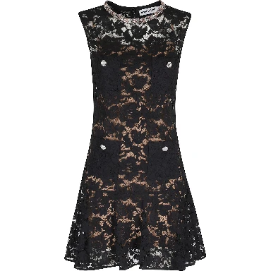 LACE CRYSTAL MINI DRESS