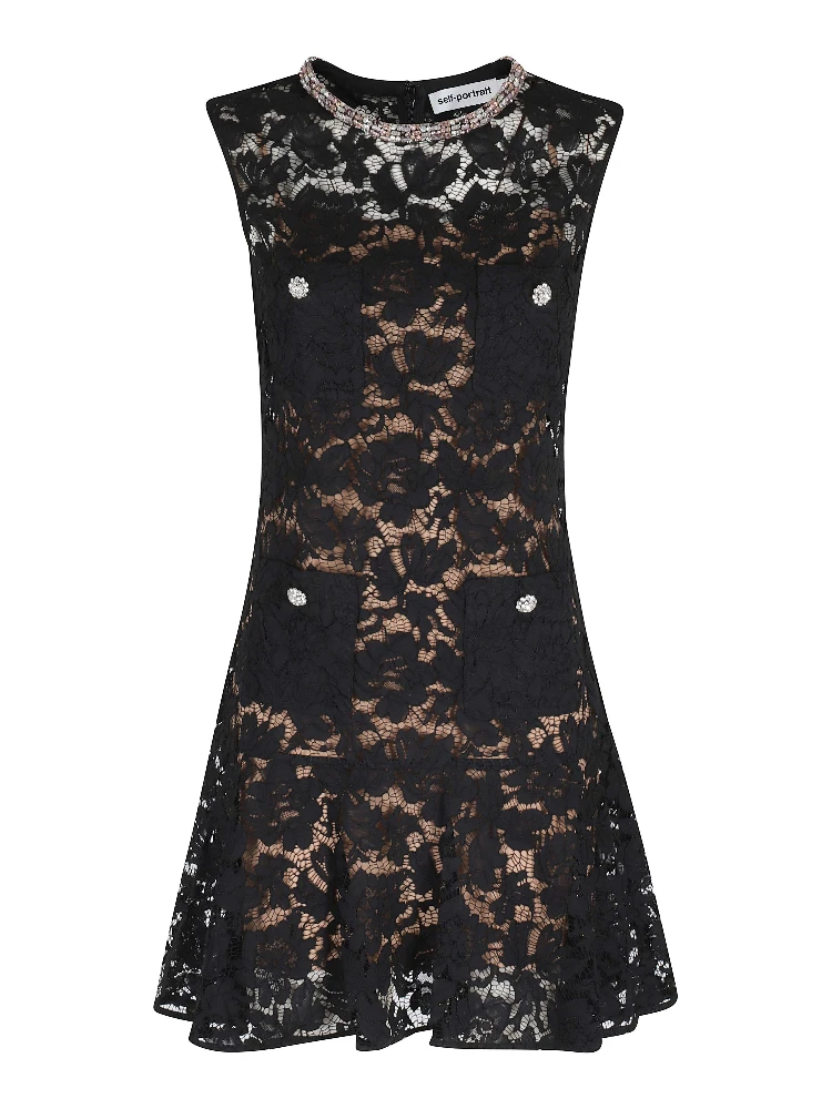 LACE CRYSTAL MINI DRESS