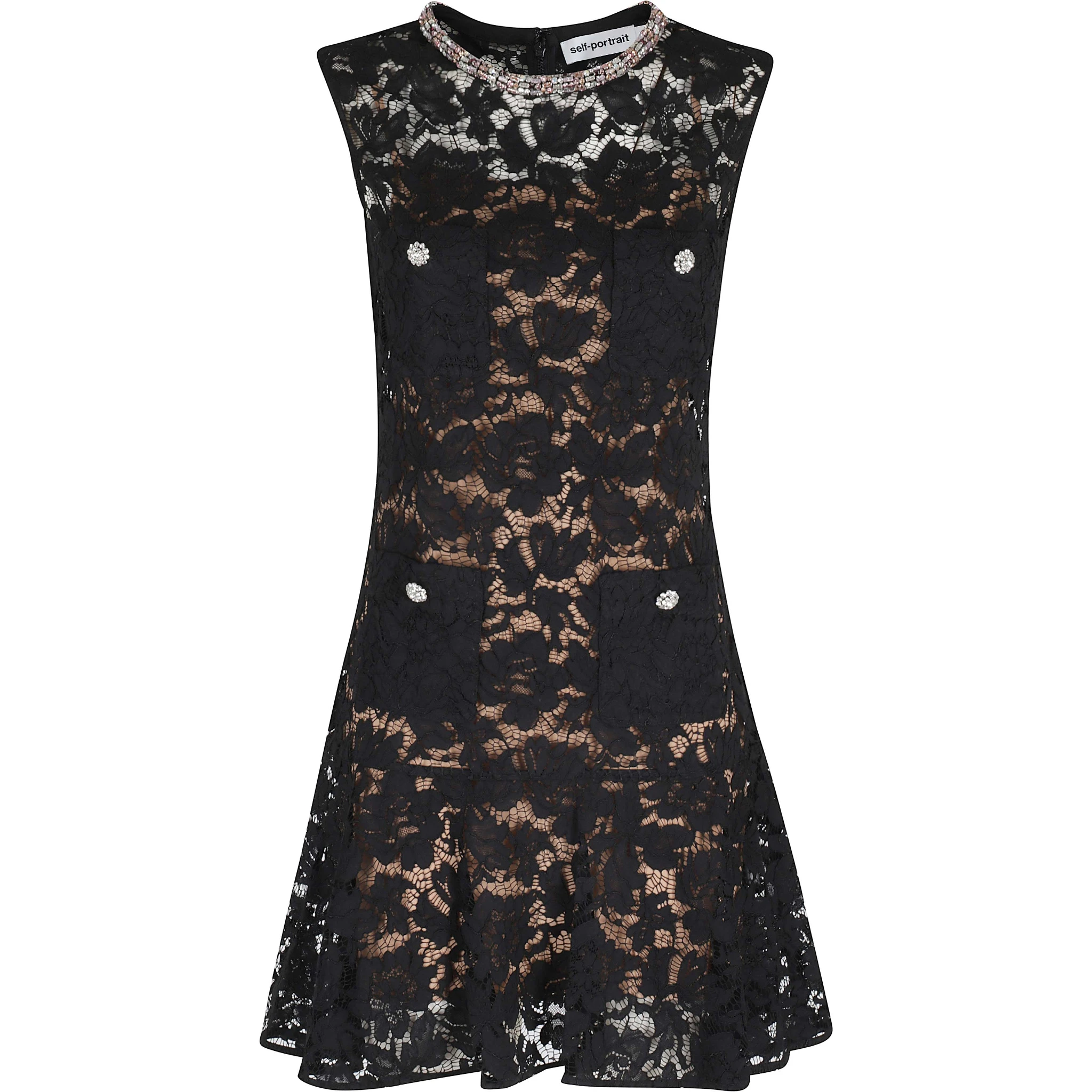 LACE CRYSTAL MINI DRESS