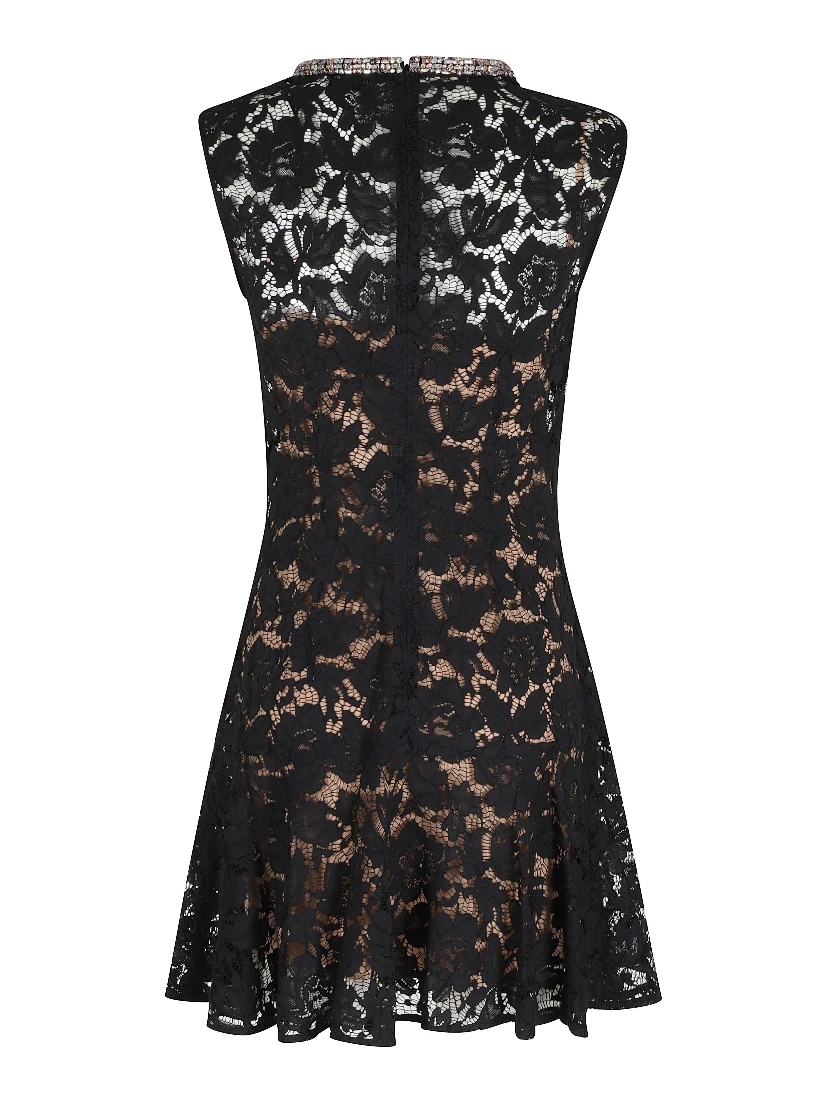 LACE CRYSTAL MINI DRESS