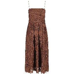 LACE FLARED MIDI DRESS