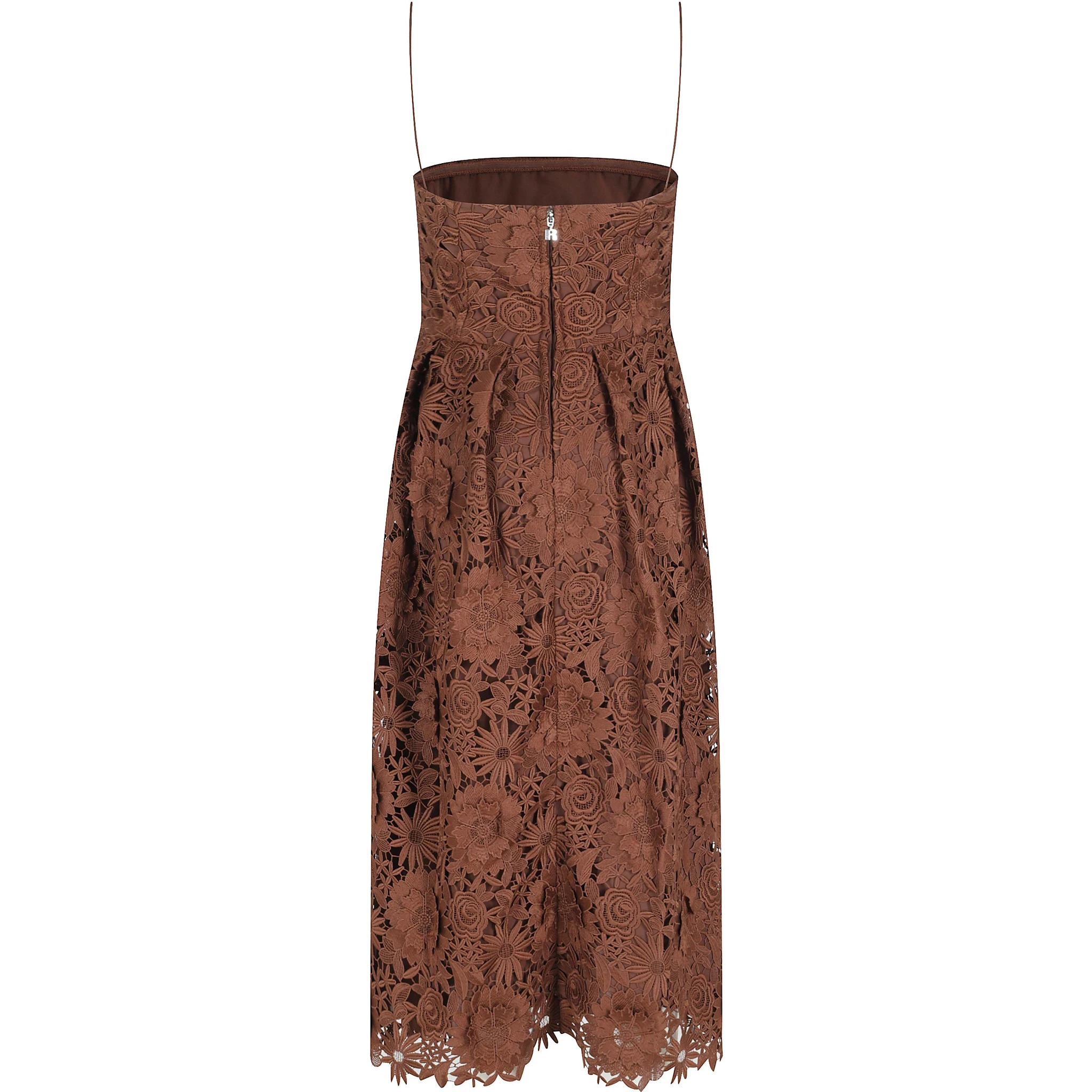 LACE FLARED MIDI DRESS