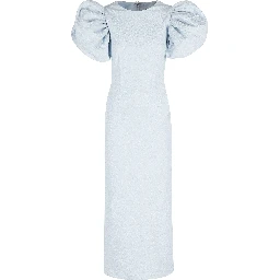 JACQUARD MIDI PUFFY DRESS