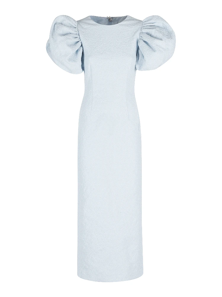 JACQUARD MIDI PUFFY DRESS