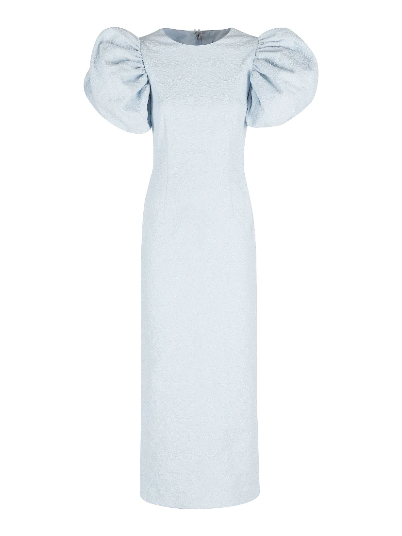 JACQUARD MIDI PUFFY DRESS