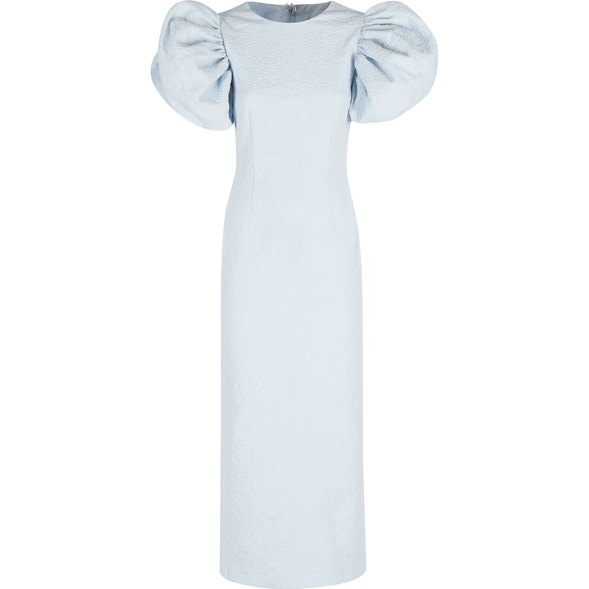 JACQUARD MIDI PUFFY DRESS