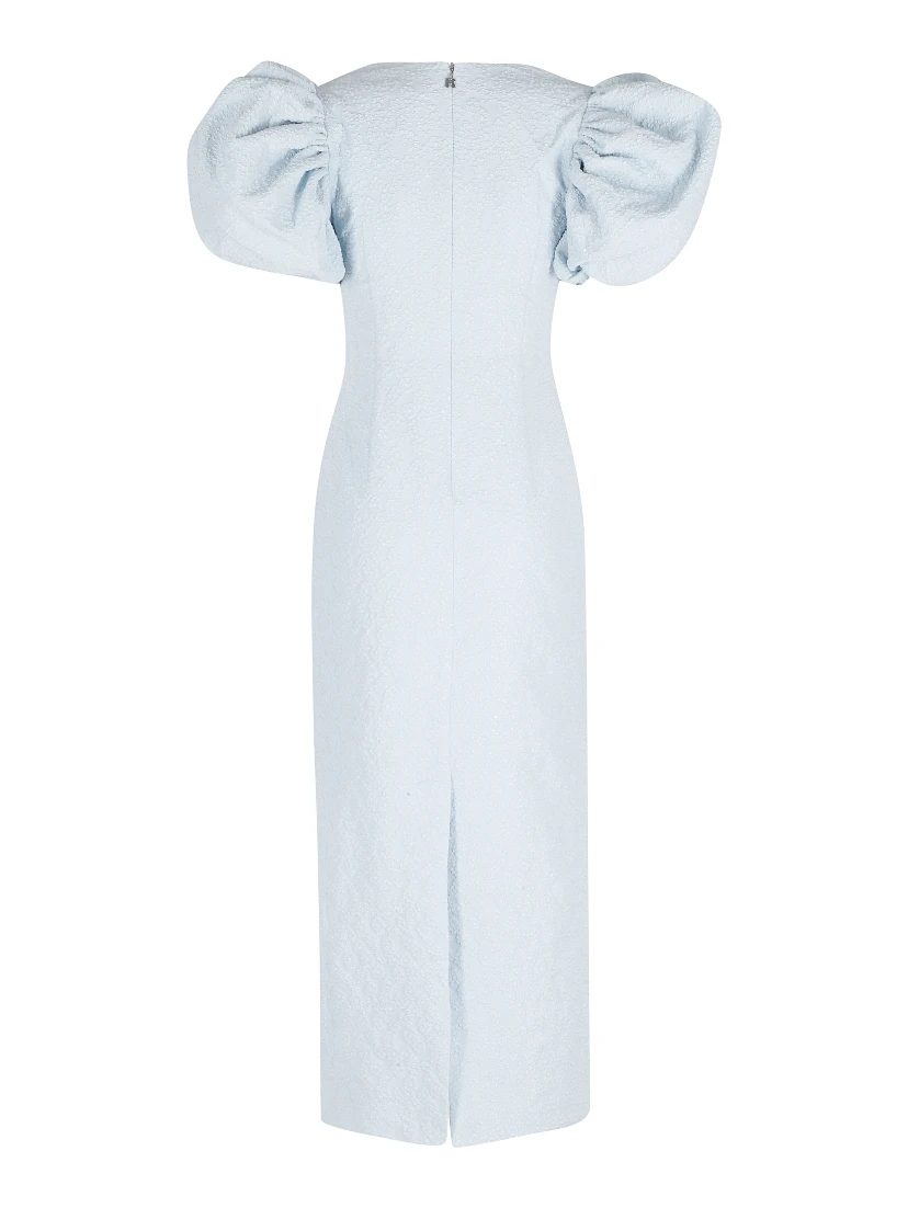 JACQUARD MIDI PUFFY DRESS