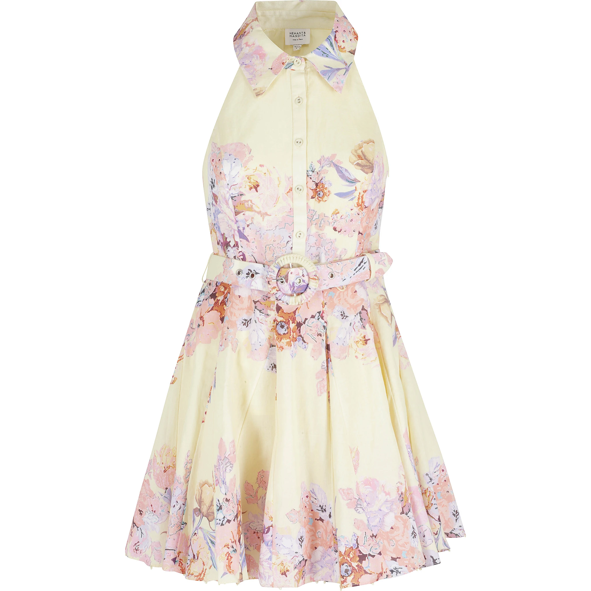 SHORT DRESS WITH BUCKLE BELT