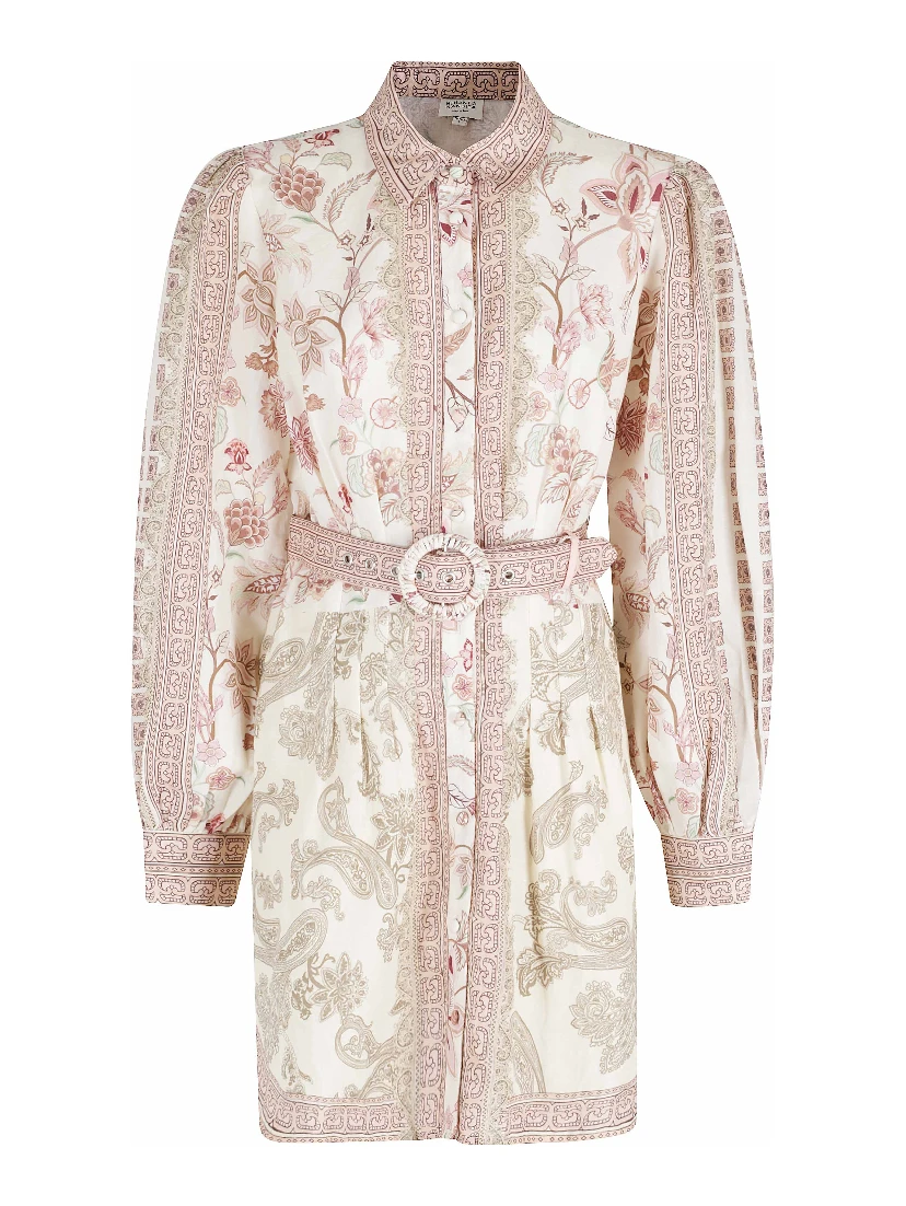 SHORT DRESS WITH BUCKLE BELT