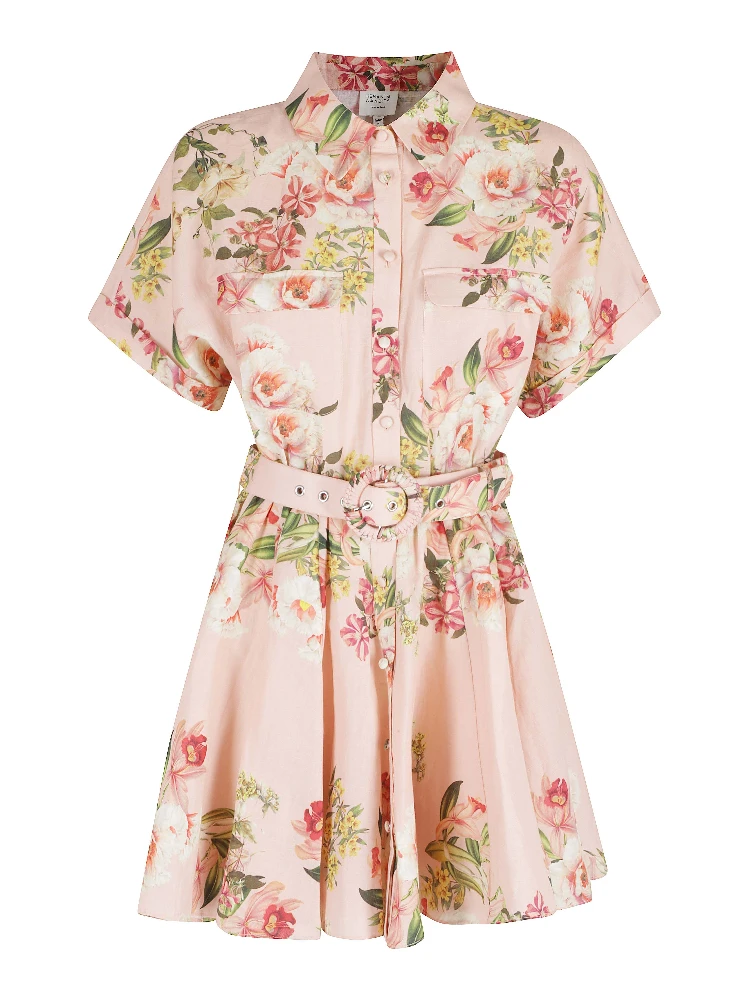 SHORT DRESS WITH BUCKLE BELT