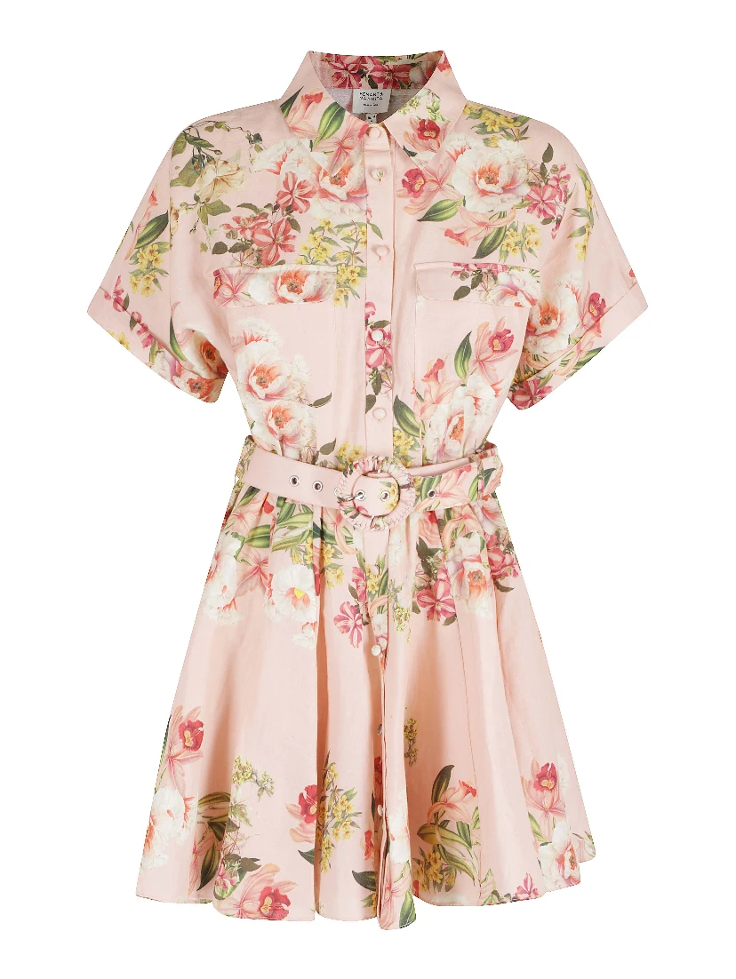 SHORT DRESS WITH BUCKLE BELT