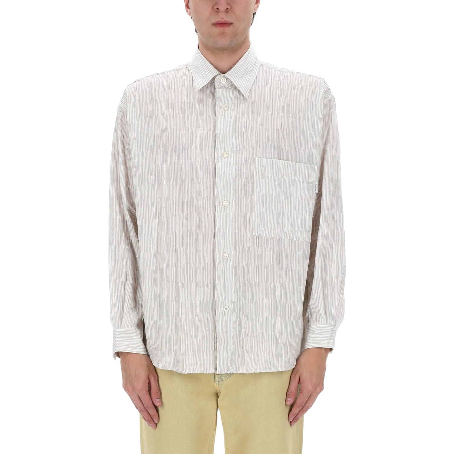 CAMICIA IN COTONE "CRINCKLE"