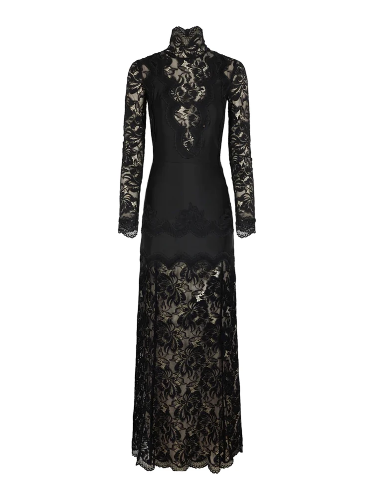 ABITO LUNGO IN PIZZO E JERSEY