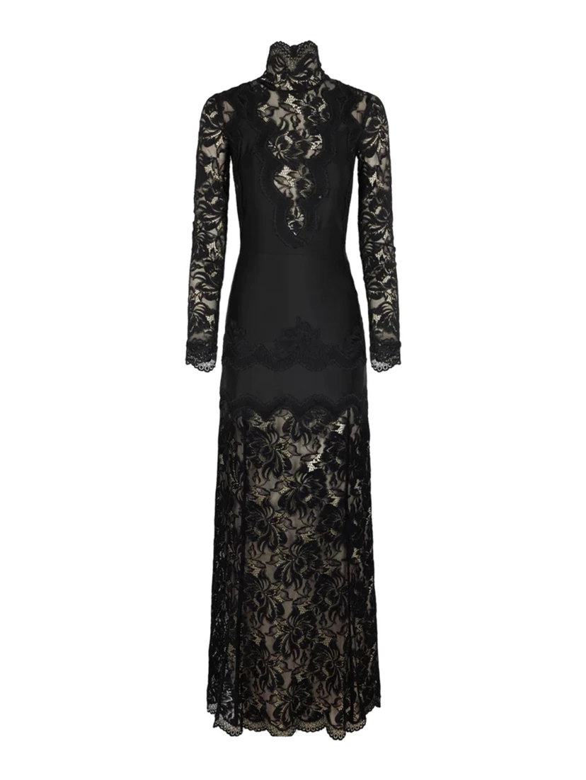 ABITO LUNGO IN PIZZO E JERSEY