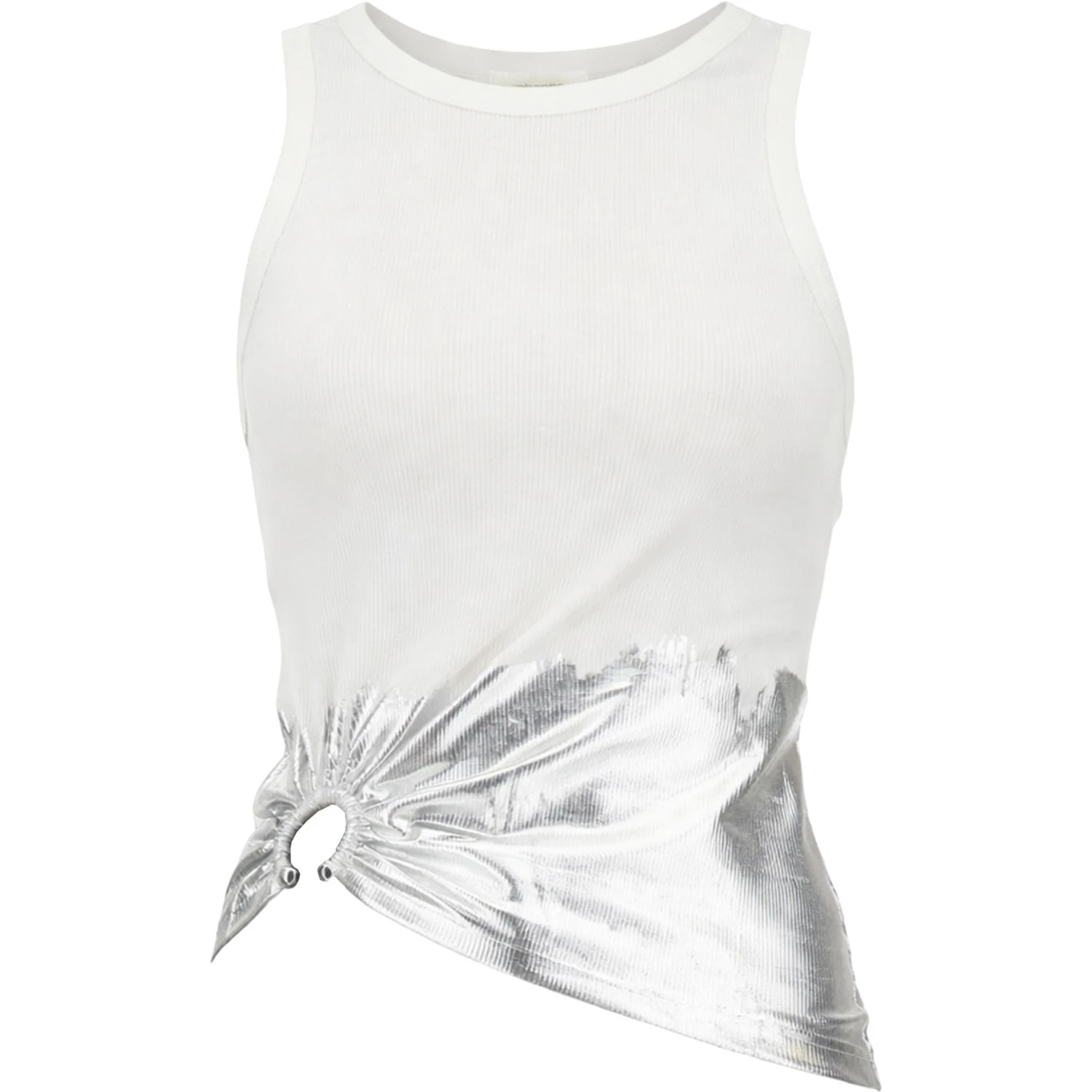 RIBBED TOP WITH PIERCING APPLIQUE
