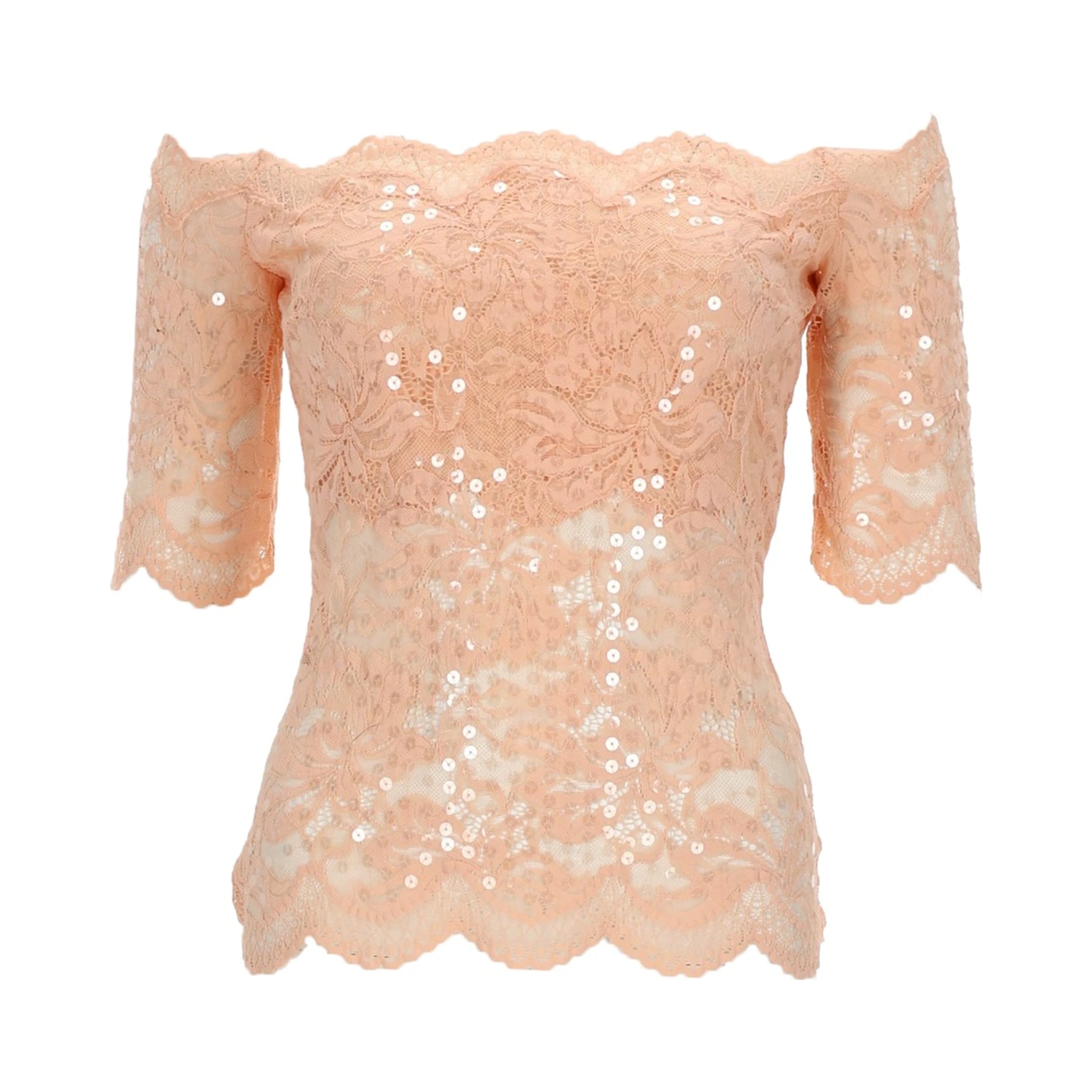 TOP IN PIZZO CON PAILLETTES