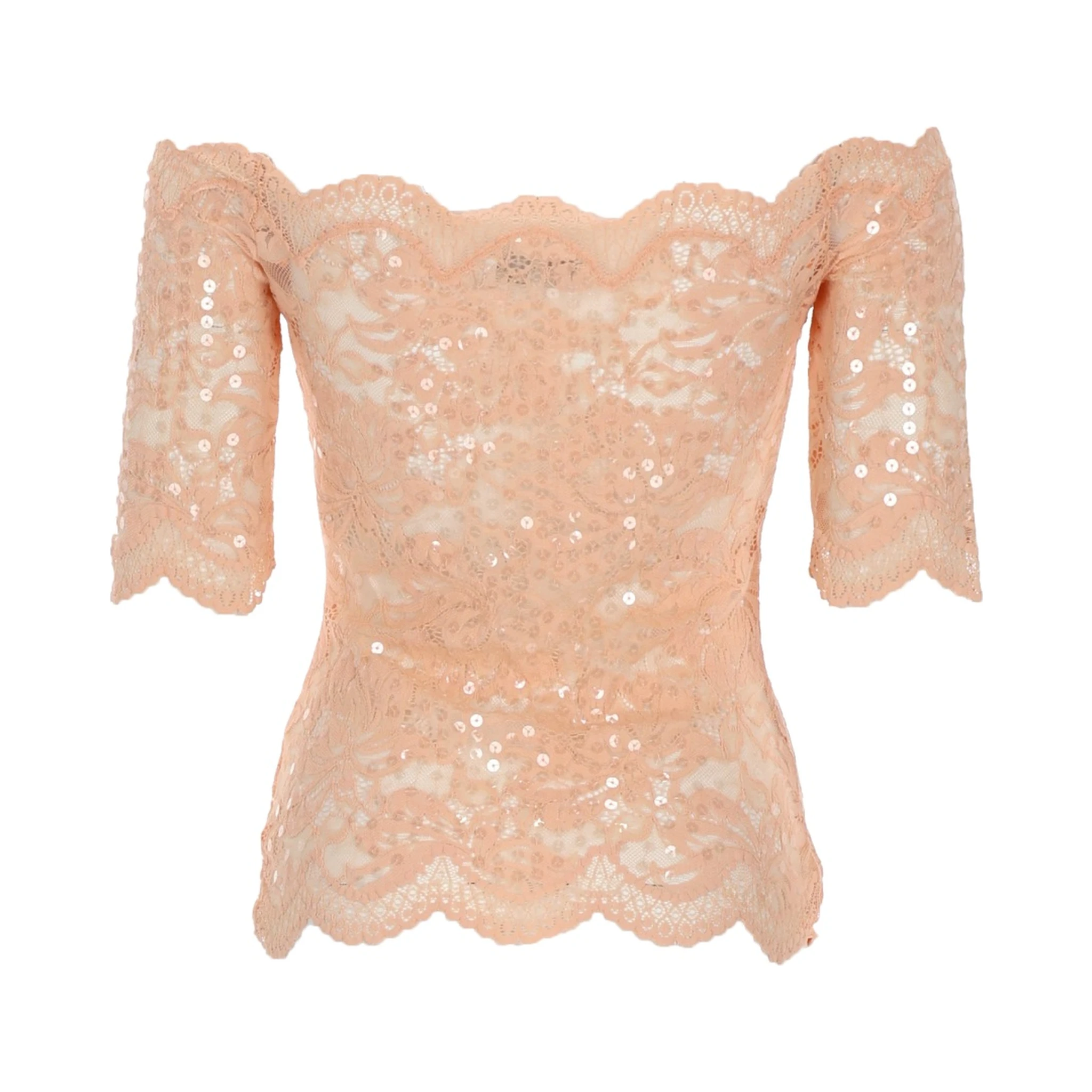 TOP IN PIZZO CON PAILLETTES