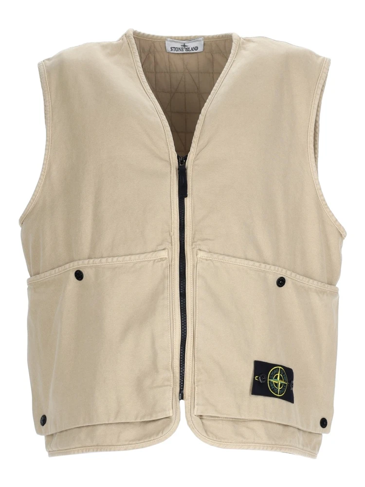 GILET OVERSIZE CON PATCH LOGO