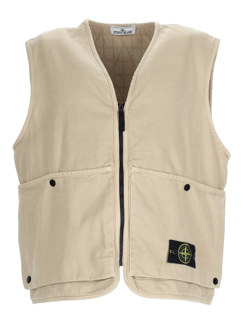 GILET OVERSIZE CON PATCH LOGO