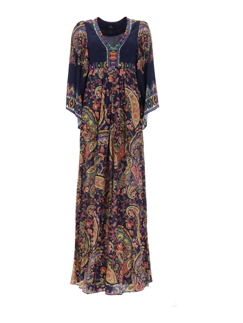 ABITO LUNGO CON STAMPA "PAISLEY"