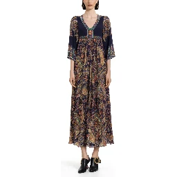 ABITO LUNGO CON STAMPA "PAISLEY"