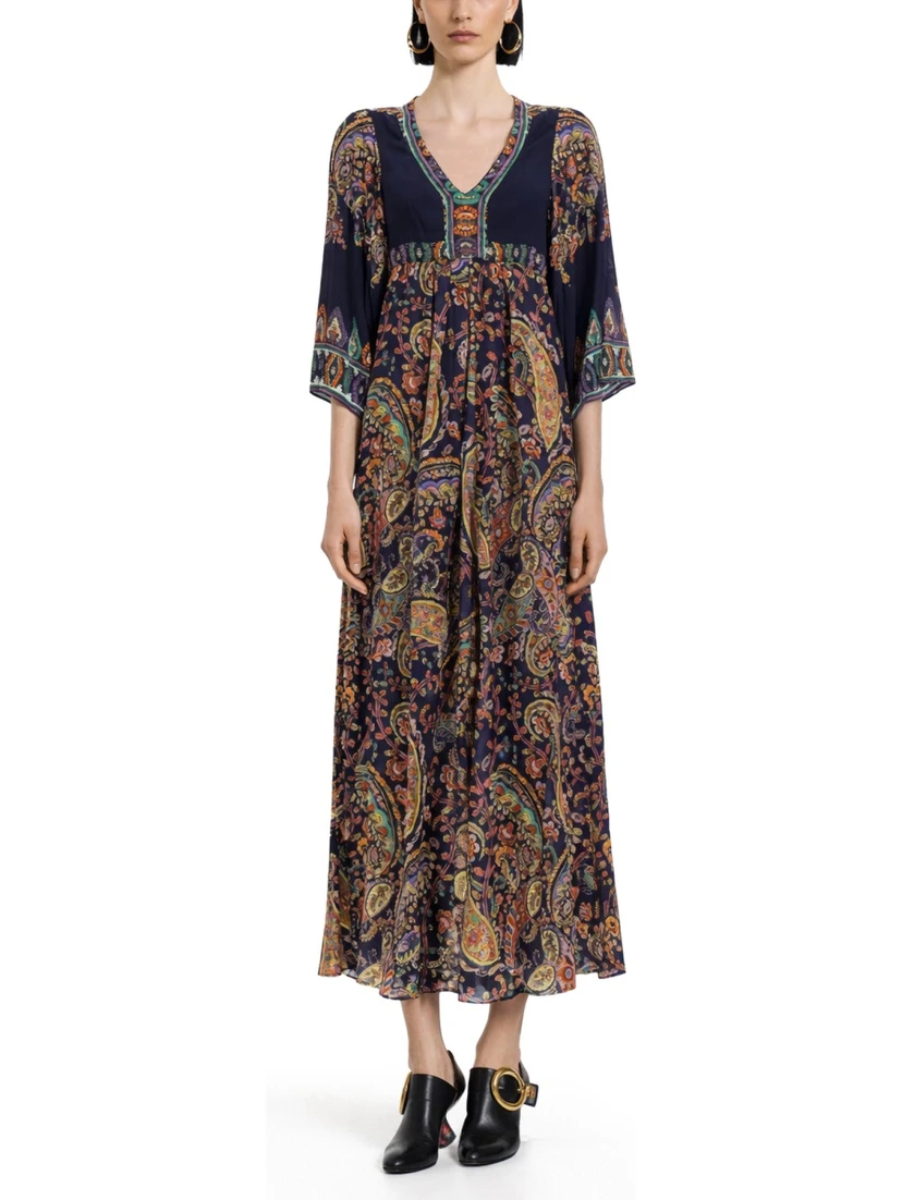 ABITO LUNGO CON STAMPA "PAISLEY"