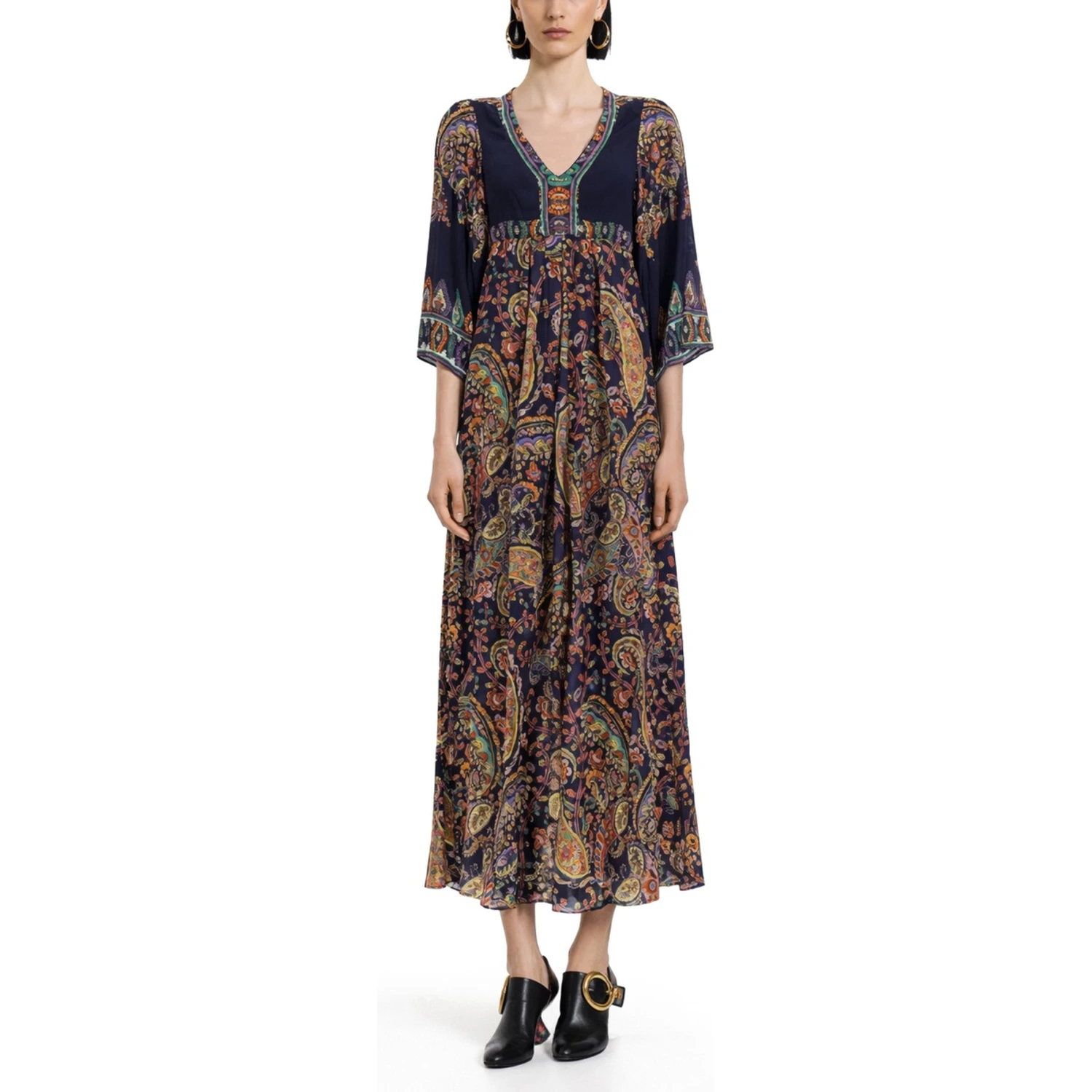 ABITO LUNGO CON STAMPA "PAISLEY"