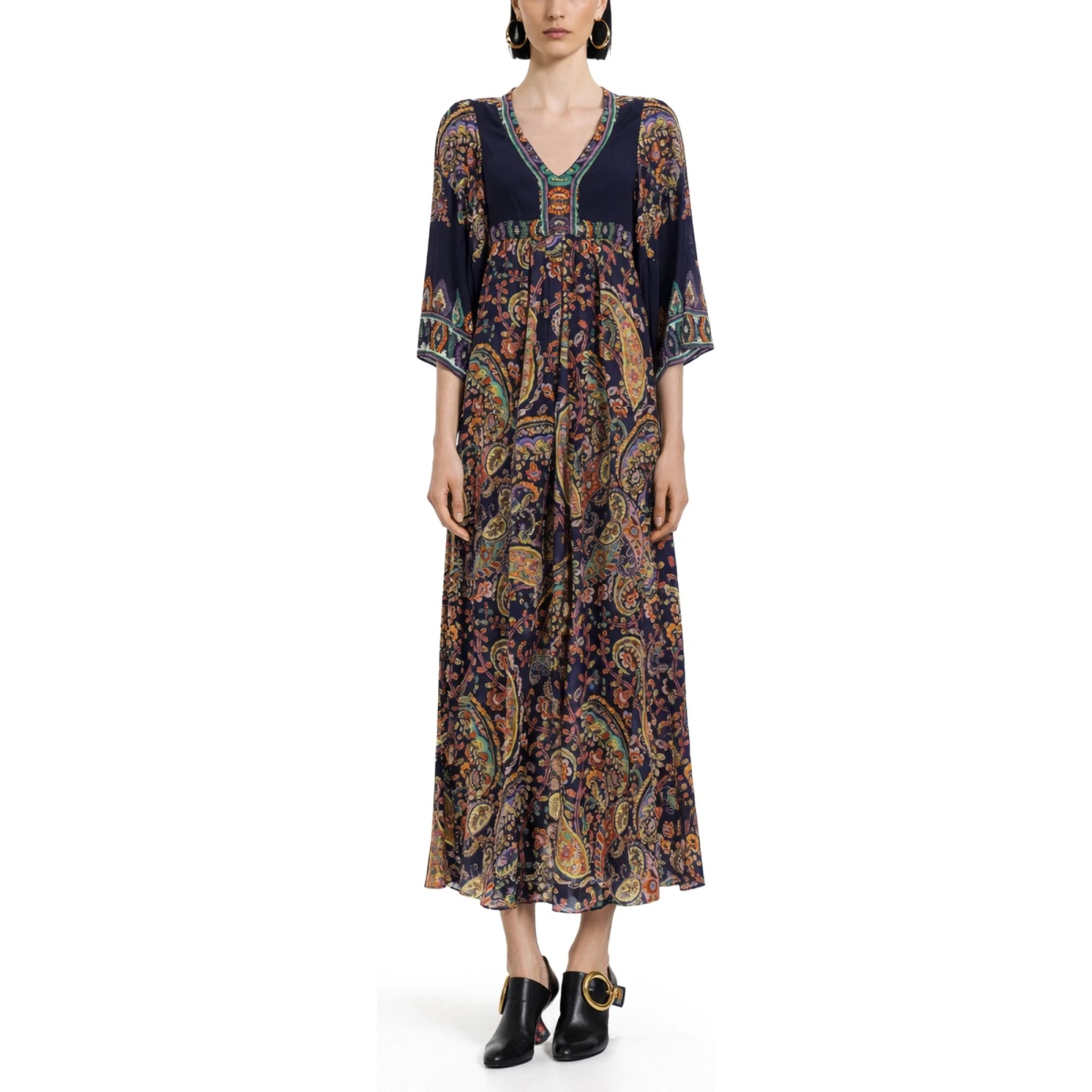 ABITO LUNGO CON STAMPA "PAISLEY"