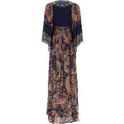 ABITO LUNGO CON STAMPA "PAISLEY"