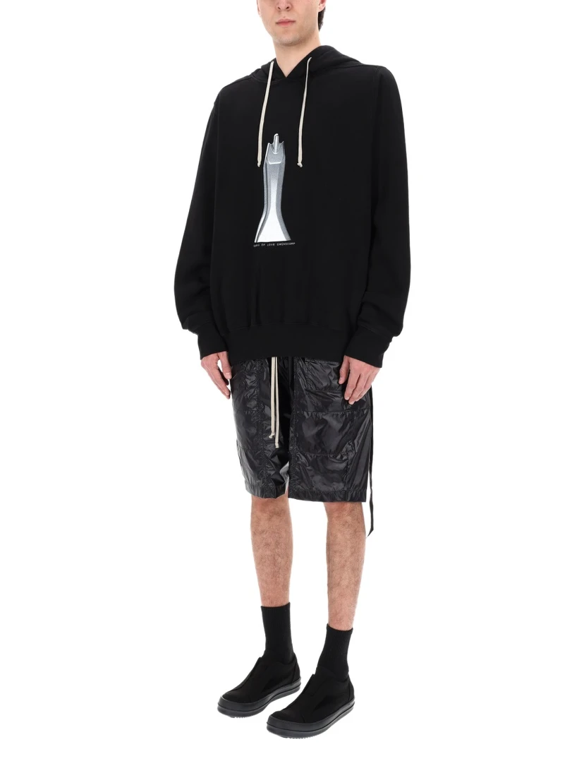 FELPA CON CAPPUCCIO OVERSIZE
