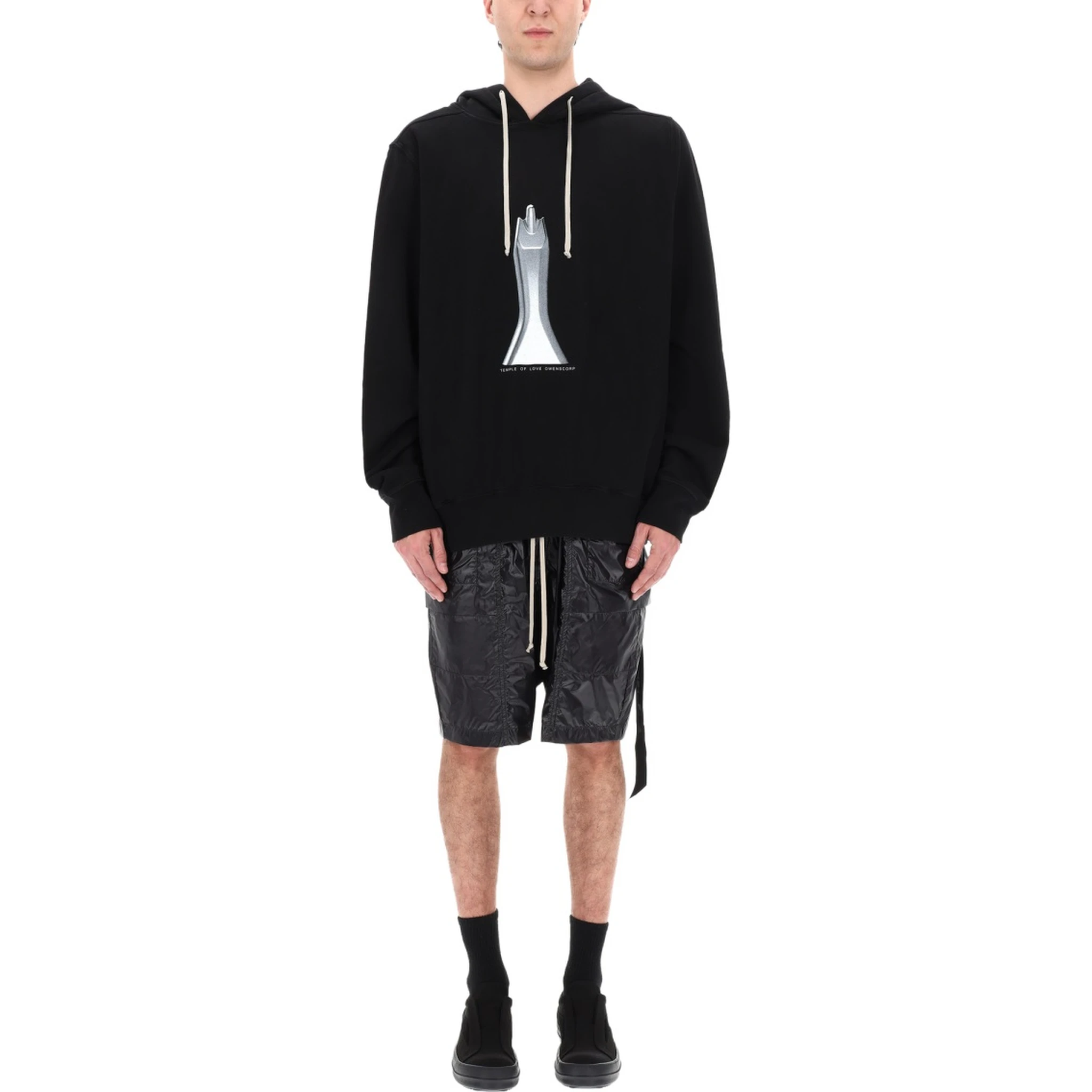 FELPA CON CAPPUCCIO OVERSIZE