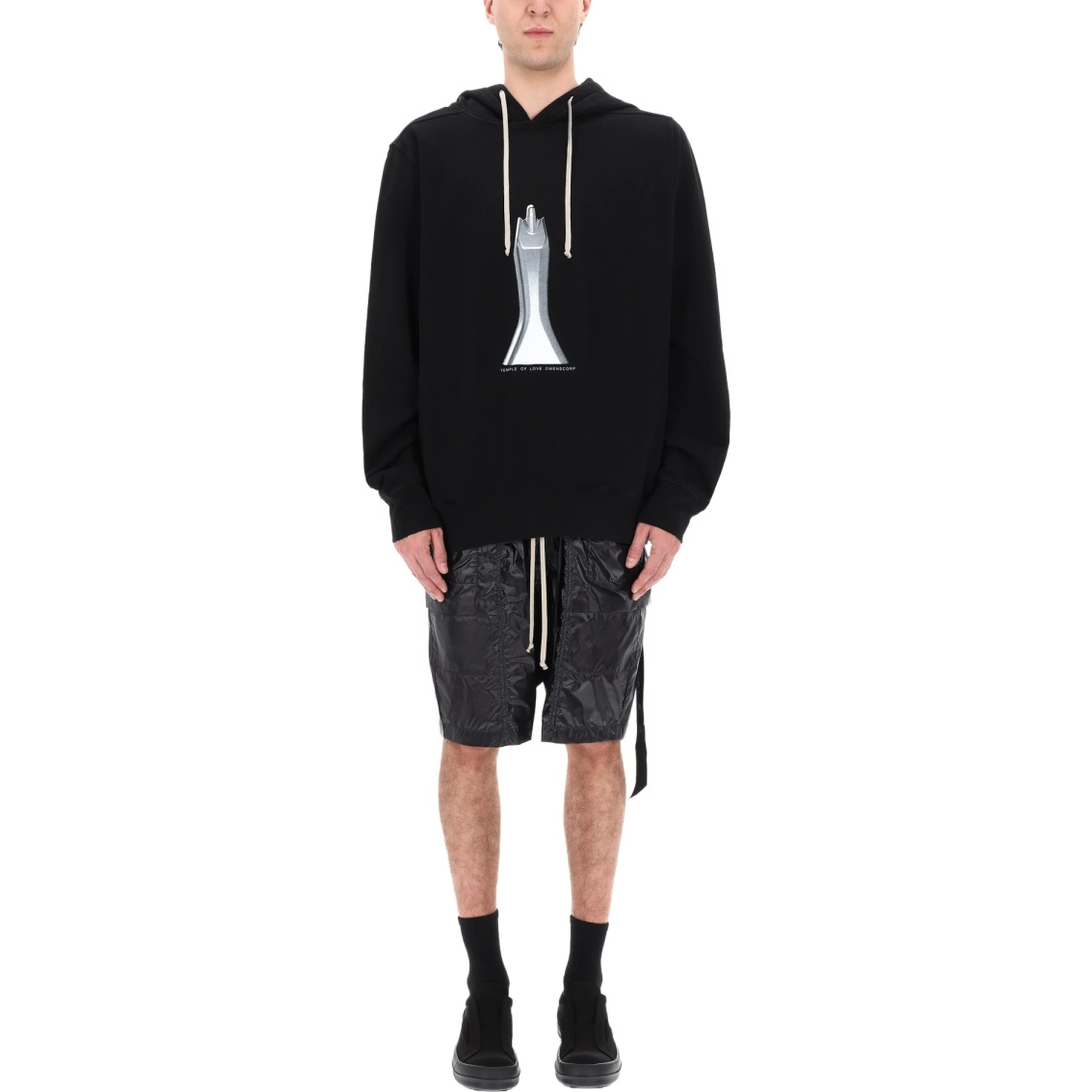 FELPA CON CAPPUCCIO OVERSIZE