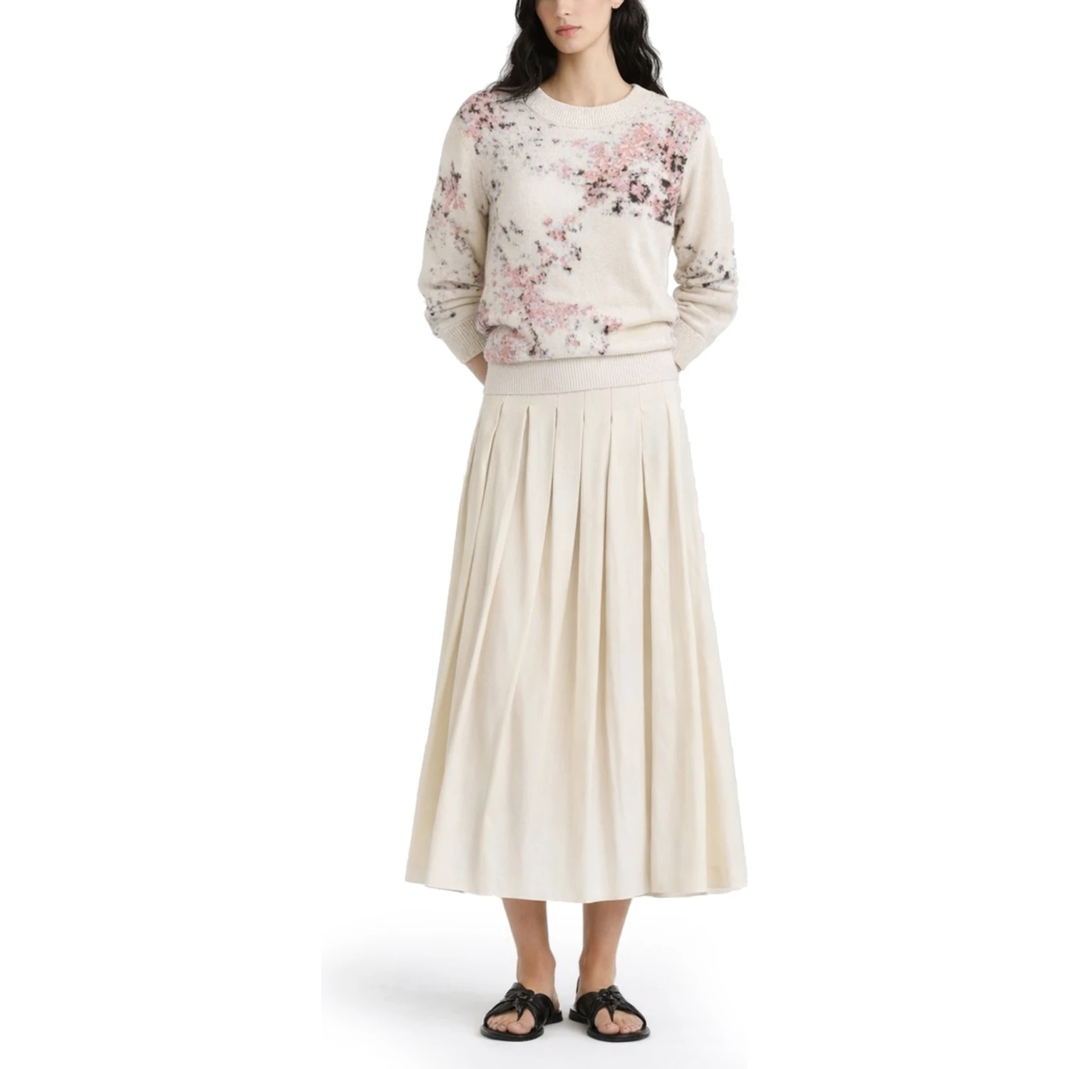 COTTON AND MOHAIR BLEND SWEATER