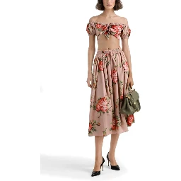 "BOUQUET ROSE" PRINT TOP